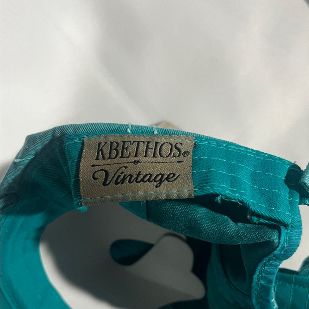Teal Distressed Cap with Fun Embroidery - Picture 6 of 6